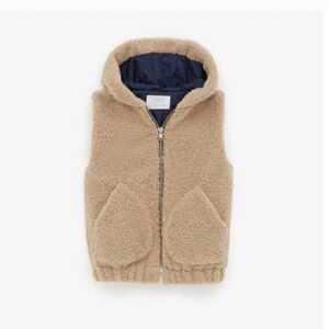 Zara teddy vest hooded jacket girls 9/10
